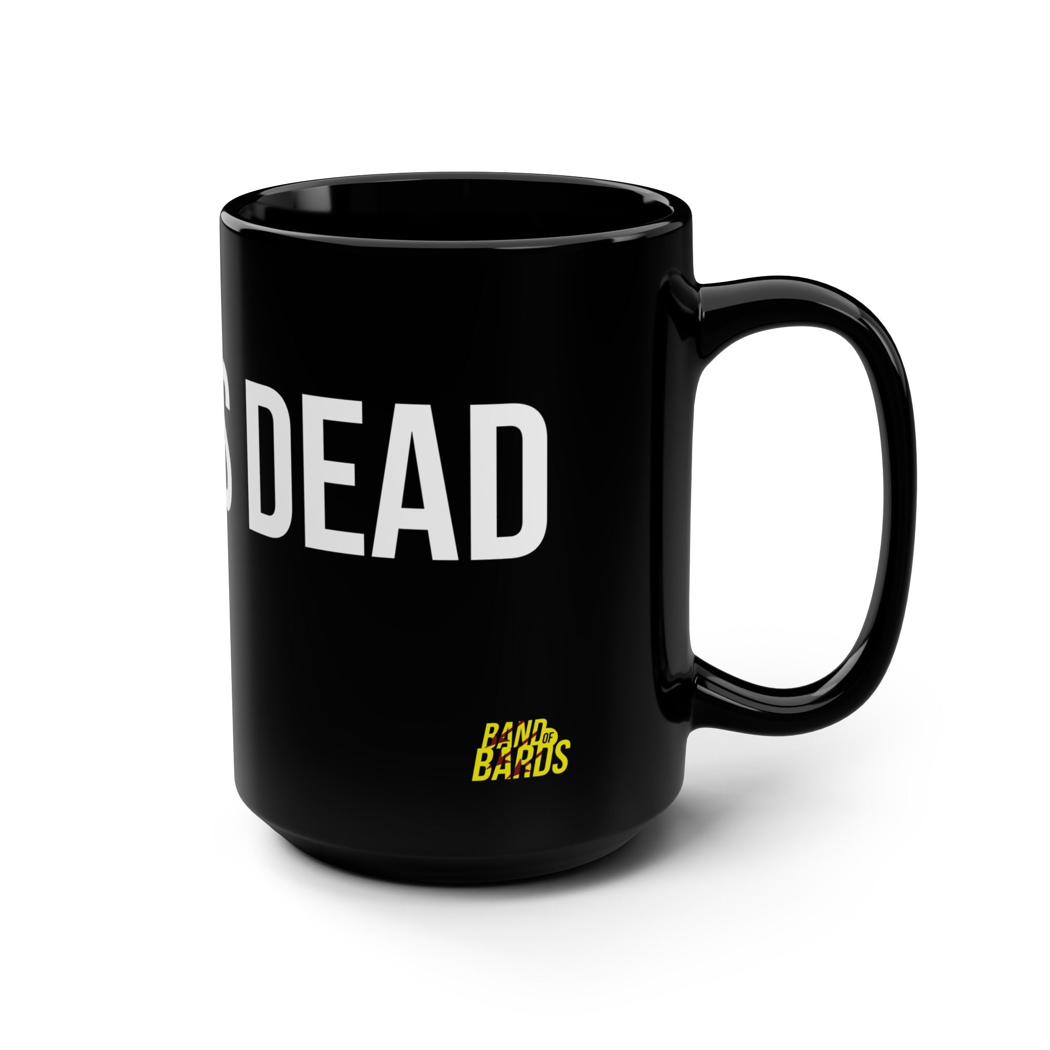‘Print is Dead’ Black Coffee Mug - 15oz Ceramic Cup for Creatives & Designers